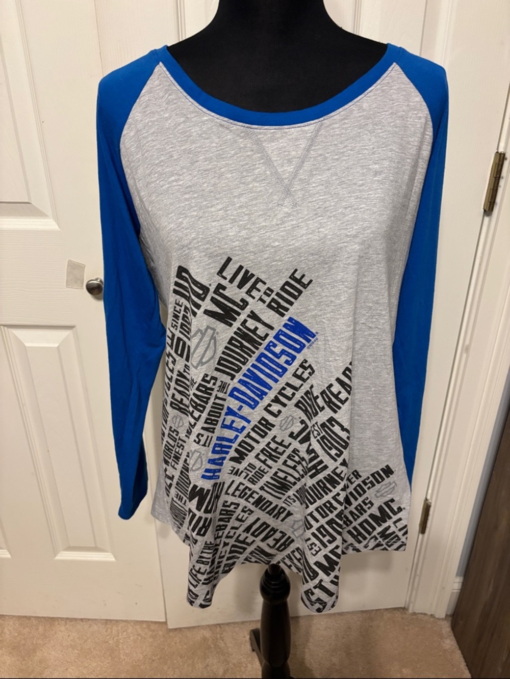 Harley Davidson Sociable Raglan T shirt - Picture 1 of 8